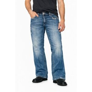 Affliction‎ Cooper Bootcut Jeans Size 31 Distressed Stitching Y2K